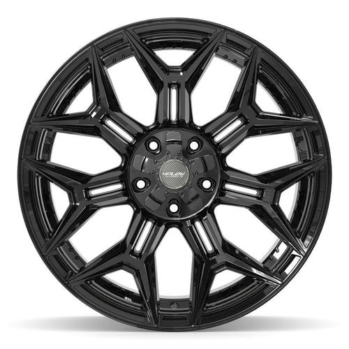 4PLAY 4P44 22x12 5x127 + 5x139.7 -44et Gloss Black Wheel - View 2