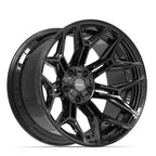 4PLAY 4P44 22x12 5x127 + 5x139.7 -44et Gloss Black Wheel