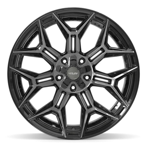 4PLAY 4P44 22x12 5x127 + 5x139.7 -44et Gloss Black Brushed with Tinted Clear Wheel - View 2