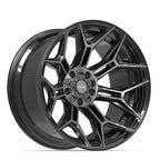 4PLAY 4P44 22x12 5x127 + 5x139.7 -44et Gloss Black Brushed with Tinted Clear Wheel