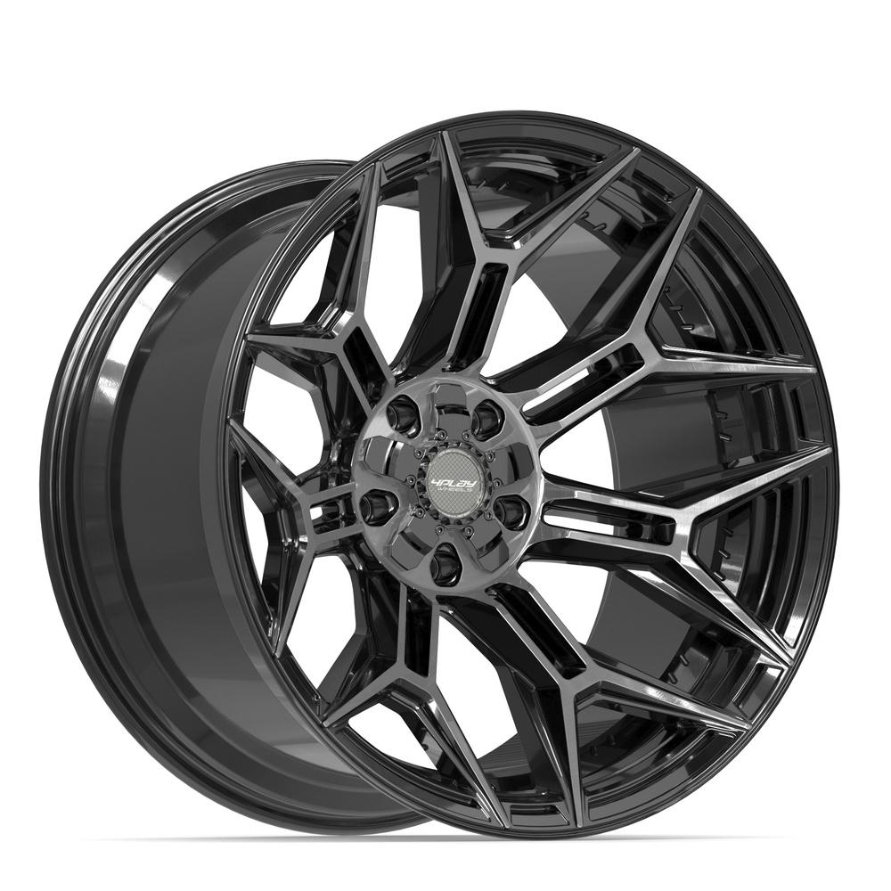 4PLAY 4P44 22x12 5x127 + 5x139.7 -44et Gloss Black Brushed with Tinted Clear Wheel