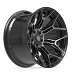 4PLAY 4P44 22x12 5x127 + 5x139.7 -44et Gloss Black Brushed with Tinted Clear Wheel - View 3