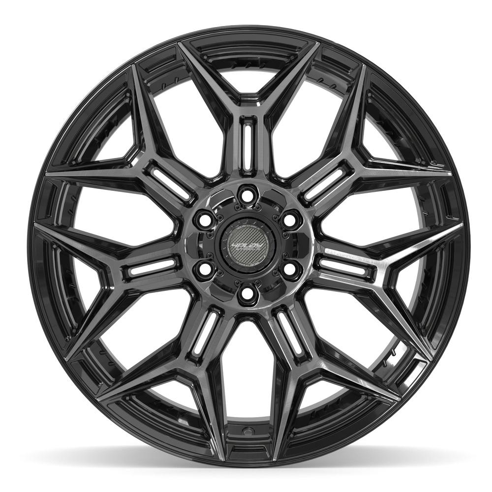 4PLAY 4P44 22x12 6x135 + 6x139.7 -44et Gloss Black Brushed with Tinted Clear Wheel - View 2