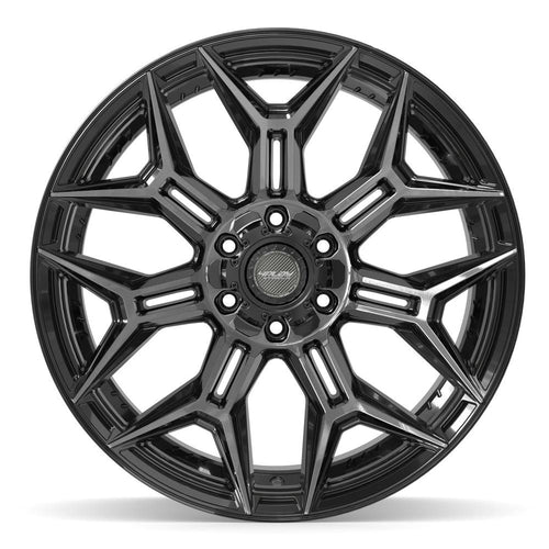 4PLAY 4P44 22x12 6x135 + 6x139.7 -44et Gloss Black Brushed with Tinted Clear Wheel - View 2