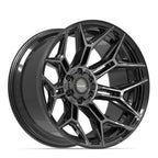4PLAY 4P44 22x12 6x135 + 6x139.7 -44et Gloss Black Brushed with Tinted Clear Wheel
