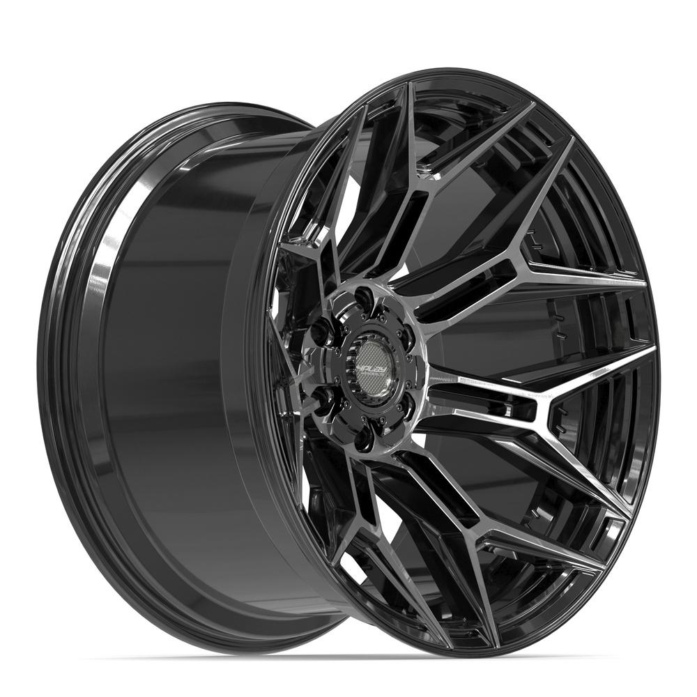4PLAY 4P44 22x12 6x135 + 6x139.7 -44et Gloss Black Brushed with Tinted Clear Wheel - View 3