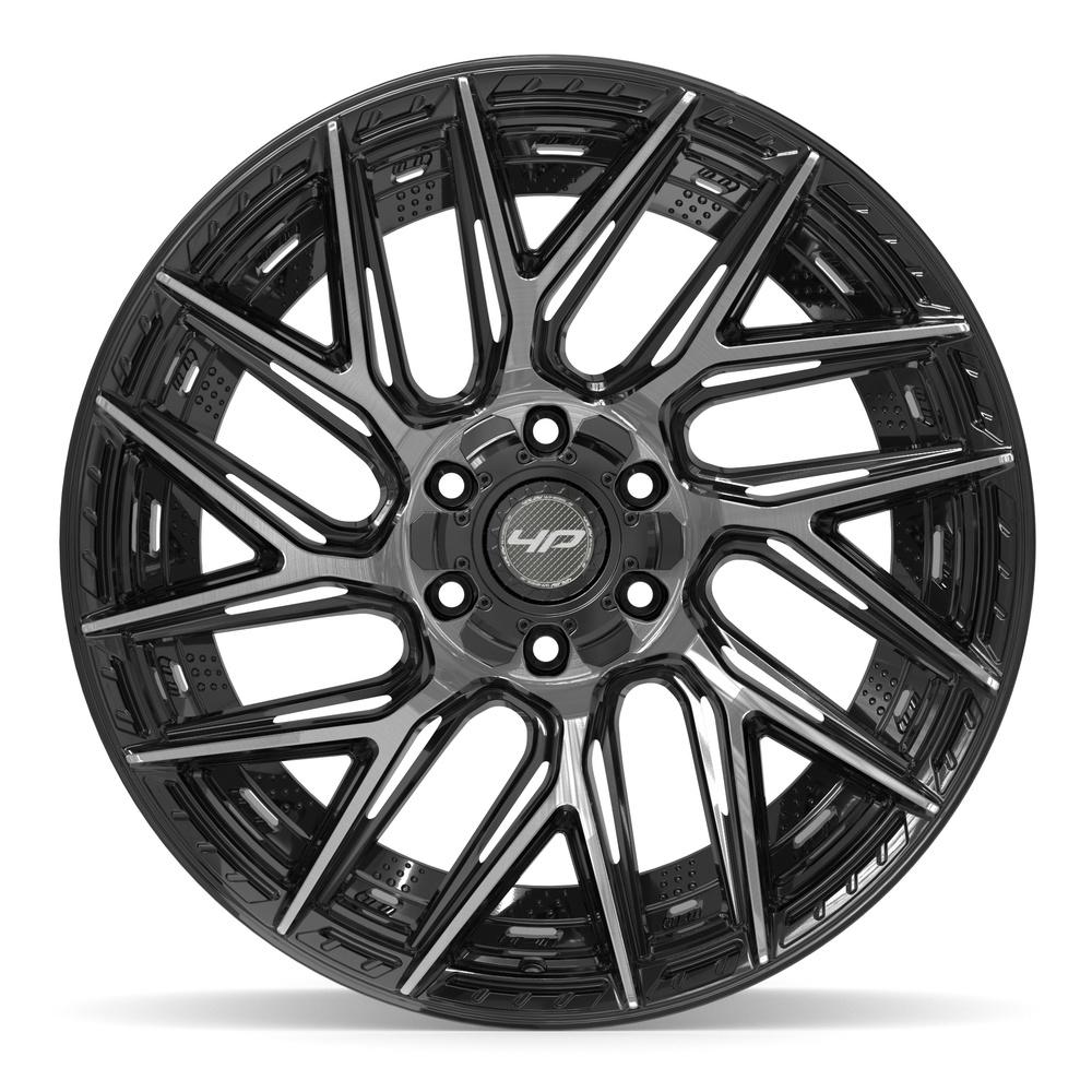 4PLAY 4P45 22x10 6x135 + 6x139.7 -18et Gloss Black Brushed with Tinted Clear Wheel - View 2