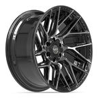 4PLAY 4P45 22x10 6x135 + 6x139.7 -18et Gloss Black Brushed with Tinted Clear Wheel - View 3