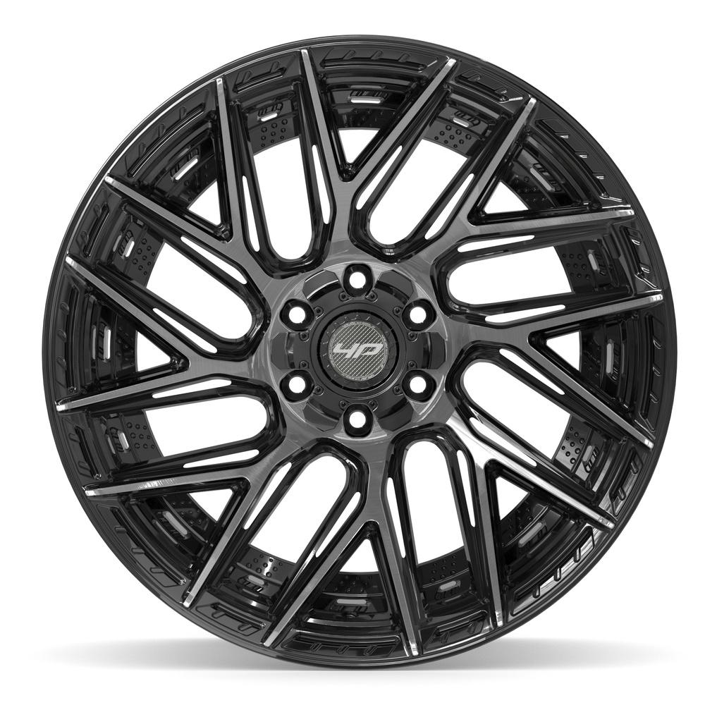 4PLAY 4P45 22x12 6x135 + 6x139.7 -44et Gloss Black Brushed with Tinted Clear Wheel - View 2