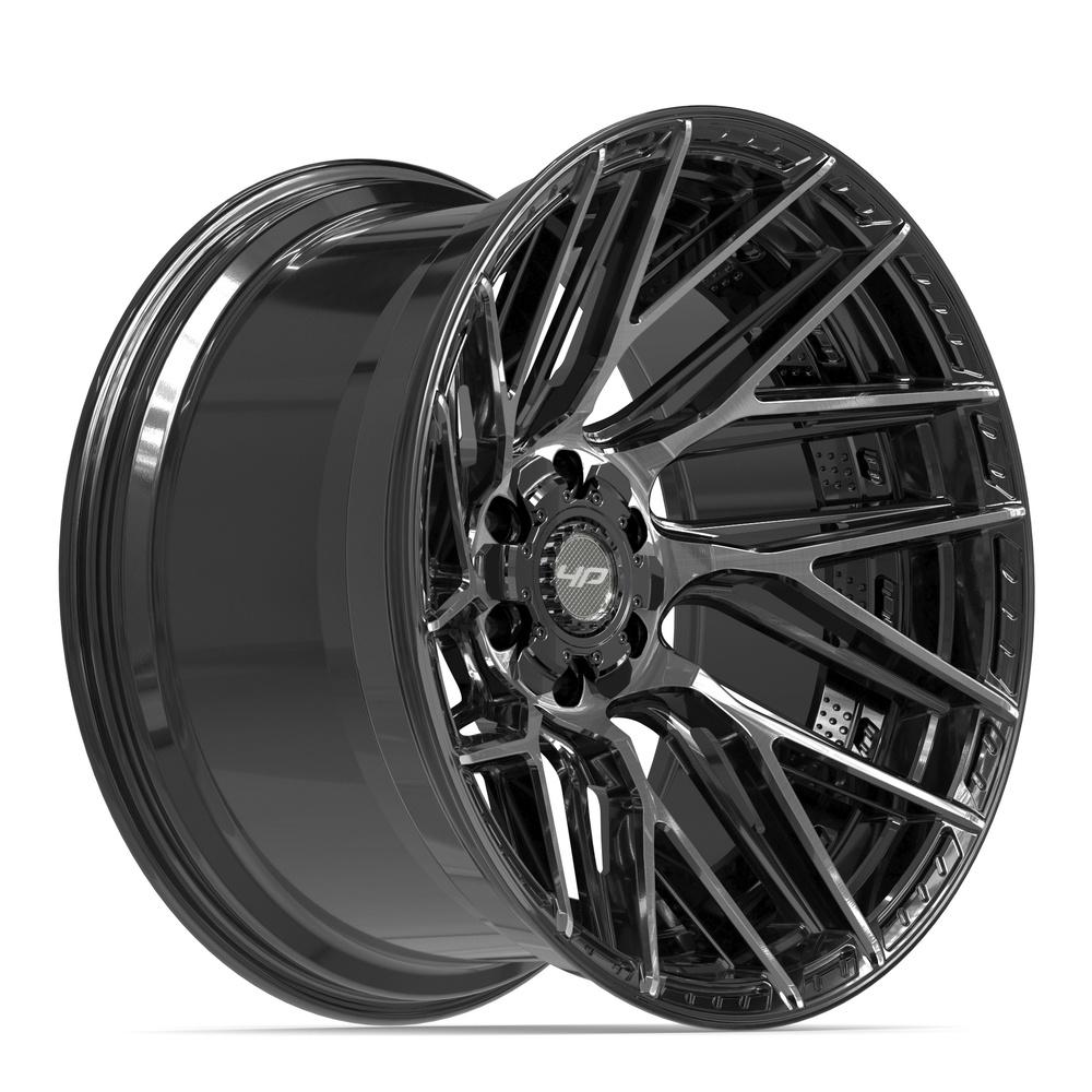 4PLAY 4P45 22x12 6x135 + 6x139.7 -44et Gloss Black Brushed with Tinted Clear Wheel - View 3