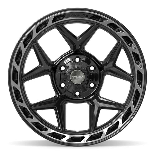 4PLAY 4P55 20x10 6x135 + 6x139.7 -18et Gloss Black Brushed with Tinted Clear Wheel - View 2