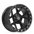 4PLAY 4P55 20x10 6x135 + 6x139.7 -18et Gloss Black Brushed with Tinted Clear Wheel
