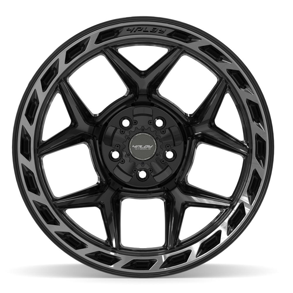4PLAY 4P55 20x12 5x127 + 5x139.7 -44et Gloss Black Brushed with Tinted Clear Wheel - View 2