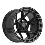 4PLAY 4P55 20x12 5x127 + 5x139.7 -44et Gloss Black Brushed with Tinted Clear Wheel