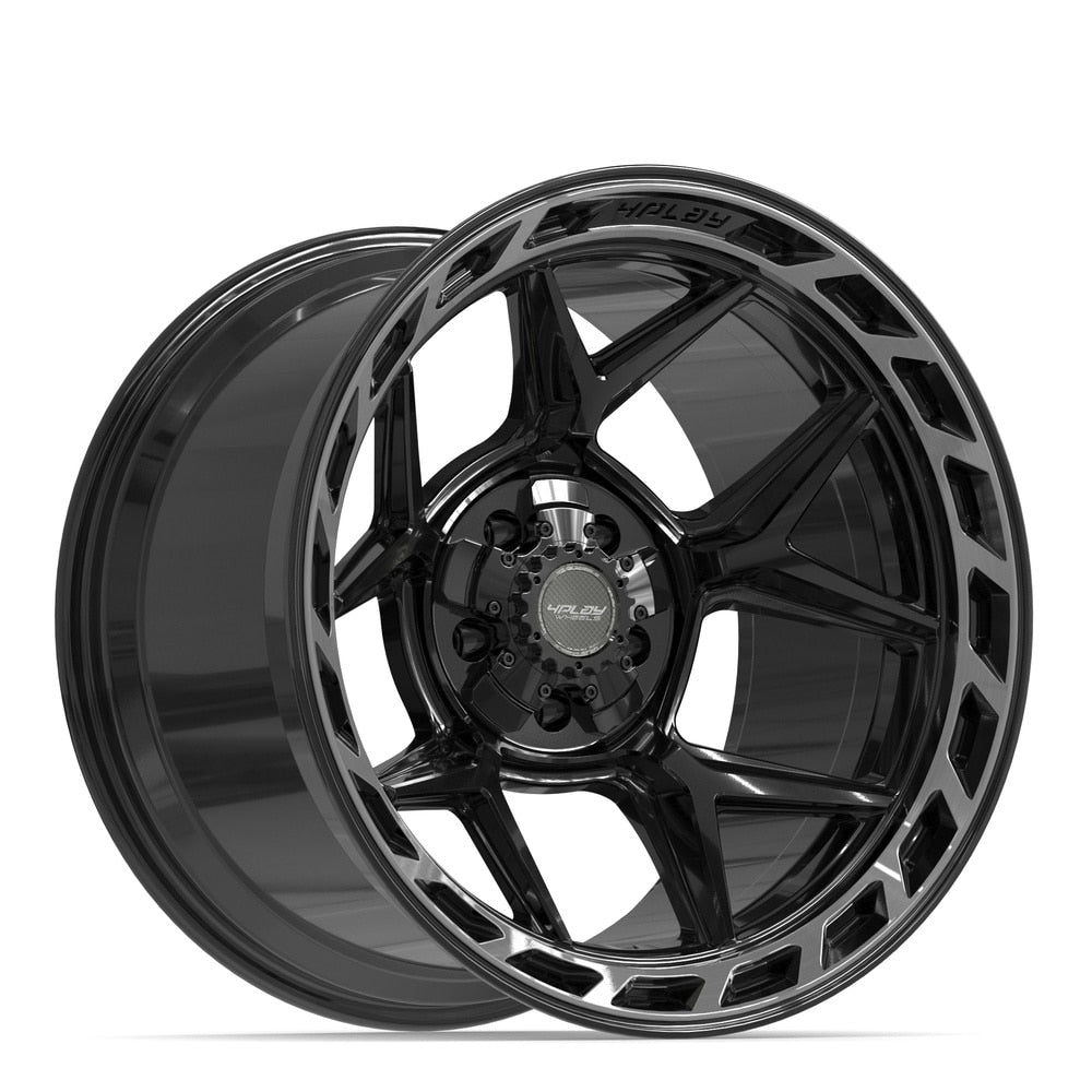 4PLAY 4P55 20x12 5x127 + 5x139.7 -44et Gloss Black Brushed with Tinted Clear Wheel