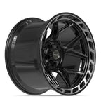 4PLAY 4P55 20x12 5x127 + 5x139.7 -44et Gloss Black Brushed with Tinted Clear Wheel - View 3