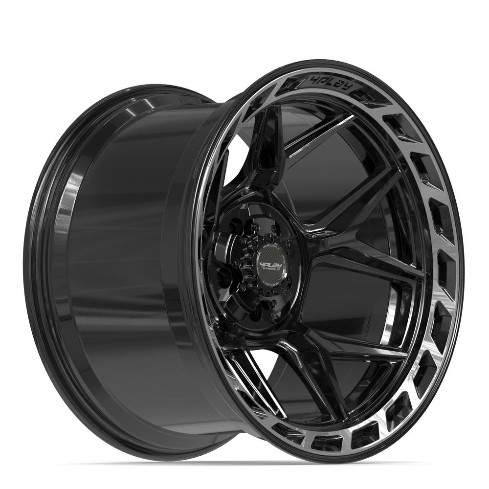 4PLAY 4P55 20x12 5x127 + 5x139.7 -44et Gloss Black Brushed with Tinted Clear Wheel - View 3