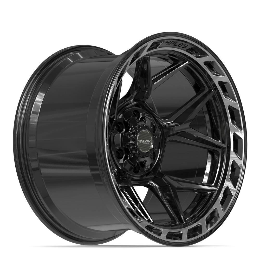 4PLAY 4P55 20x12 6x135 + 6x139.7 -44et Gloss Black Brushed with Tinted Clear Wheel - View 3