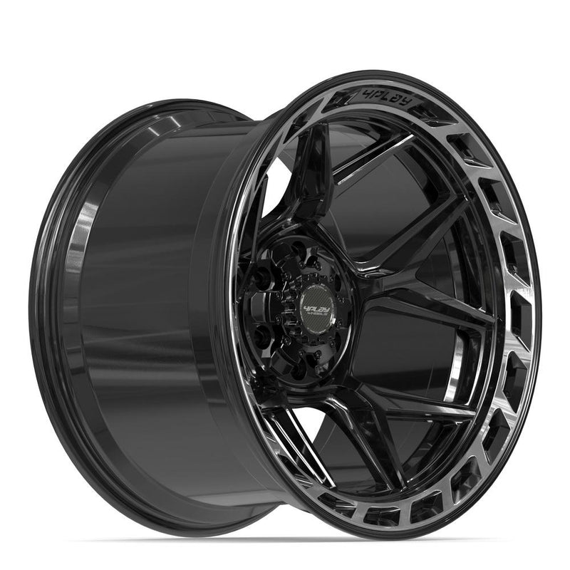 4PLAY 4P55 20x12 6x135 + 6x139.7 -44et Gloss Black Brushed with Tinted Clear Wheel - View 3