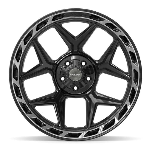 4PLAY 4P55 22x10 5x127 + 5x139.7 -18et Gloss Black Brushed with Tinted Clear Wheel - View 2