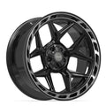 4PLAY 4P55 22x10 5x127 + 5x139.7 -18et Gloss Black Brushed with Tinted Clear Wheel