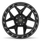 4PLAY 4P55 22x12 6x135 + 6x139.7 -44et Gloss Black Brushed with Tinted Clear Wheel - View 2