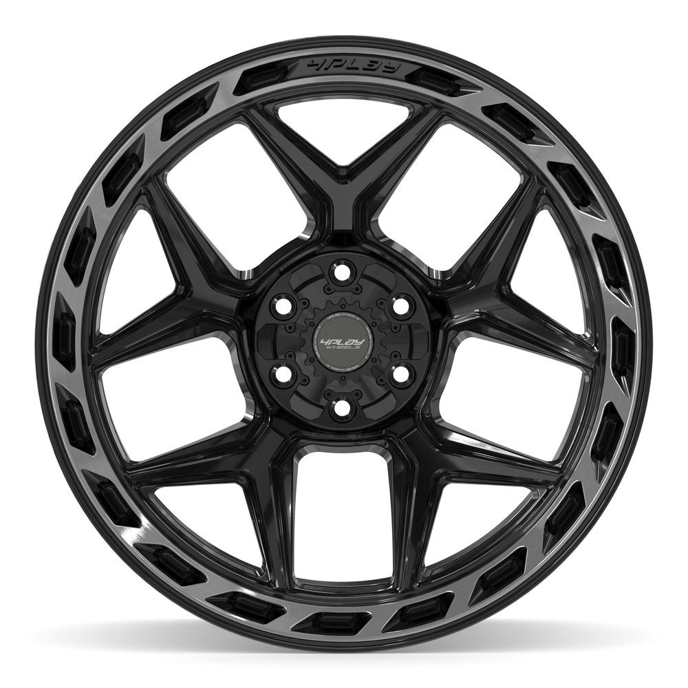 4PLAY 4P55 22x12 6x135 + 6x139.7 -44et Gloss Black Brushed with Tinted Clear Wheel - View 2