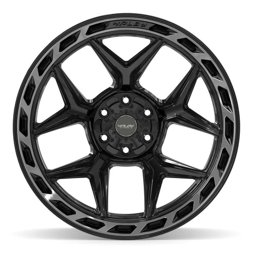 4PLAY 4P55 22x12 6x135 + 6x139.7 -44et Gloss Black Brushed with Tinted Clear Wheel - View 2