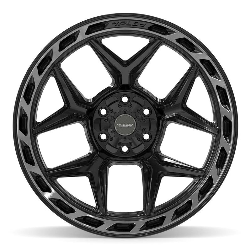 4PLAY 4P55 22x12 6x135 + 6x139.7 -44et Gloss Black Brushed with Tinted Clear Wheel - View 2