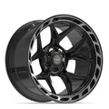 4PLAY 4P55 22x12 6x135 + 6x139.7 -44et Gloss Black Brushed with Tinted Clear Wheel