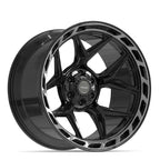 4PLAY 4P55 22x12 6x135 + 6x139.7 -44et Gloss Black Brushed with Tinted Clear Wheel