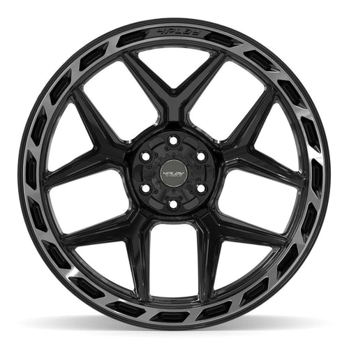 4PLAY 4P55 24x12 6x135 + 6x139.7 -44et Gloss Black Brushed with Tinted Clear Wheel - View 2