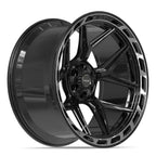 4PLAY 4P55 24x12 6x135 + 6x139.7 -44et Gloss Black Brushed with Tinted Clear Wheel - View 3