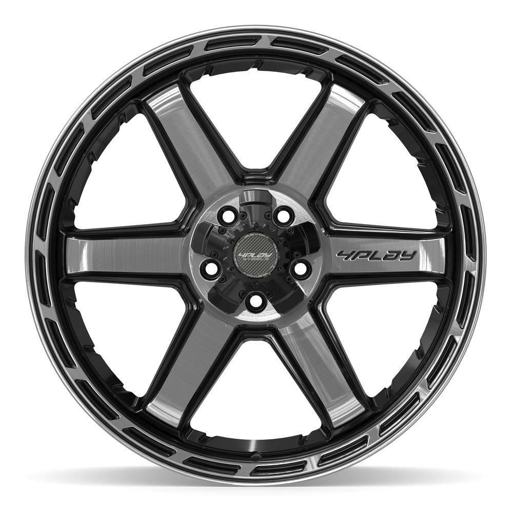 4PLAY 4P63 22x10 5x127 + 5x139.7 -18et Gloss Black Brushed with Tinted Clear Wheel - View 2