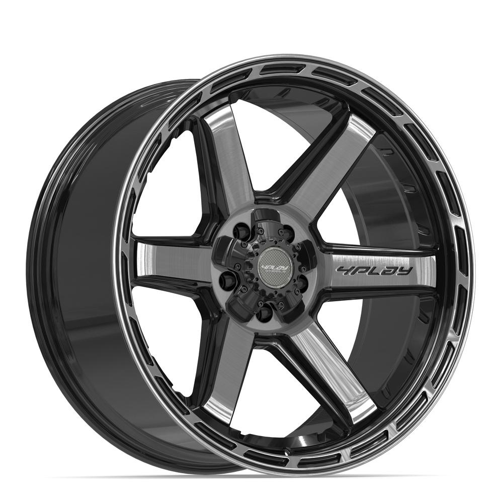 4PLAY 4P63 22x10 5x127 + 5x139.7 -18et Gloss Black Brushed with Tinted Clear Wheel