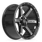 4PLAY 4P63 22x10 5x127 + 5x139.7 -18et Gloss Black Brushed with Tinted Clear Wheel - View 3