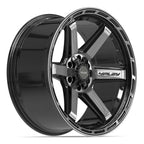 4PLAY 4P63 22x10 6x135 + 6x139.7 -18et Gloss Black Brushed with Tinted Clear Wheel - View 3