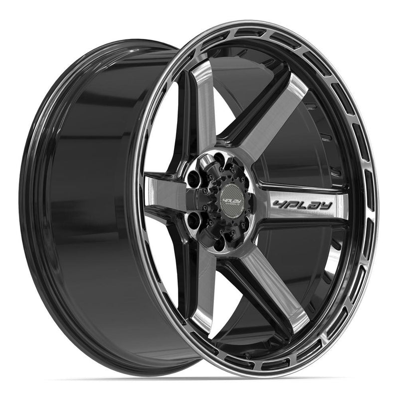 4PLAY 4P63 22x10 6x135 + 6x139.7 -18et Gloss Black Brushed with Tinted Clear Wheel - View 3