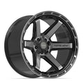 4PLAY 4P63 22x12 5x127 + 5x139.7 -44et Gloss Black Brushed with Tinted Clear Wheel