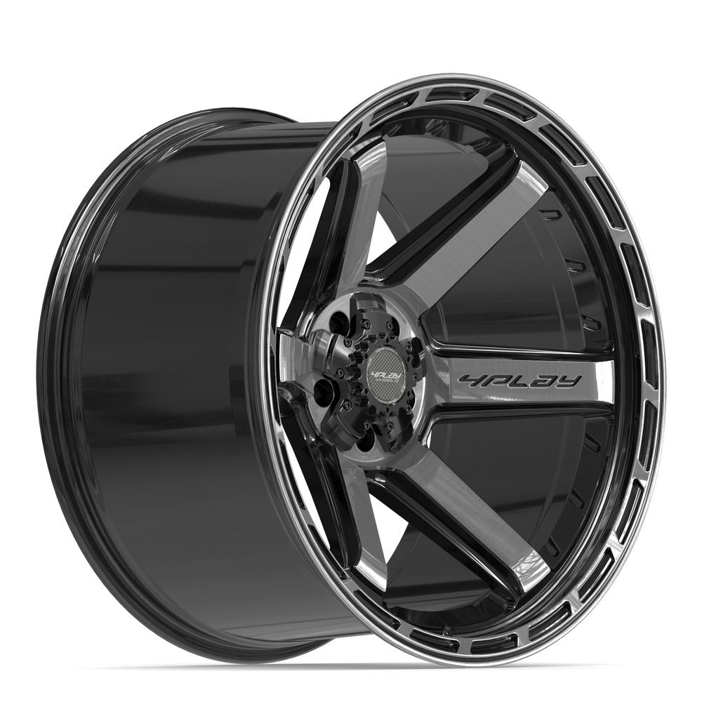 4PLAY 4P63 22x12 5x127 + 5x139.7 -44et Gloss Black Brushed with Tinted Clear Wheel - View 3