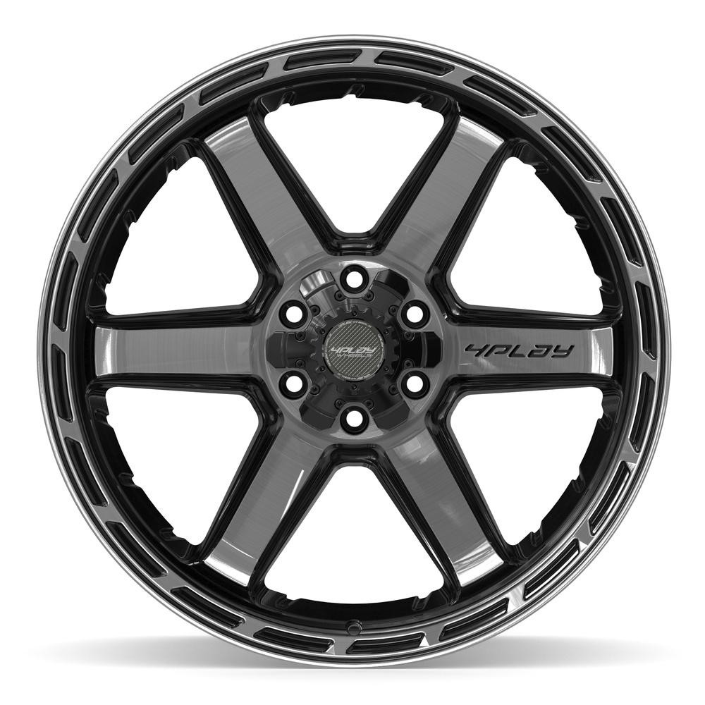 4PLAY 4P63 22x12 6x135 + 6x139.7 -44et Gloss Black Brushed with Tinted Clear Wheel - View 2