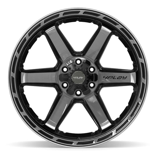 4PLAY 4P63 22x12 6x135 + 6x139.7 -44et Gloss Black Brushed with Tinted Clear Wheel - View 2
