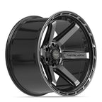 4PLAY 4P63 22x12 6x135 + 6x139.7 -44et Gloss Black Brushed with Tinted Clear Wheel - View 3