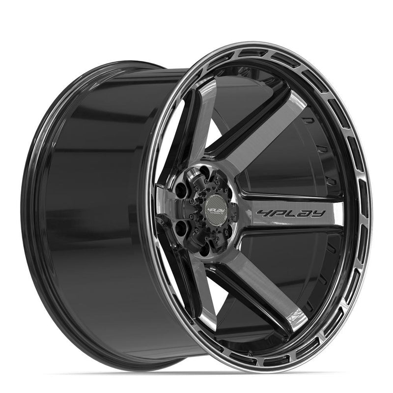 4PLAY 4P63 22x12 6x135 + 6x139.7 -44et Gloss Black Brushed with Tinted Clear Wheel - View 3