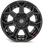 22x10 4PLAY Wheel for Ram-Dodge-Jeep-GM-Ford 4P70 Brushed Black Rim - View 2