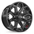 4PLAY 4P80R 20x9 6x135 + 6x139.7 0et Gloss Black Brushed with Tinted Clear Wheel