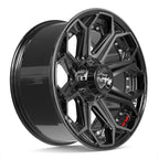 4PLAY 4P80R 20x9 6x135 + 6x139.7 0et Gloss Black Brushed with Tinted Clear Wheel - View 3