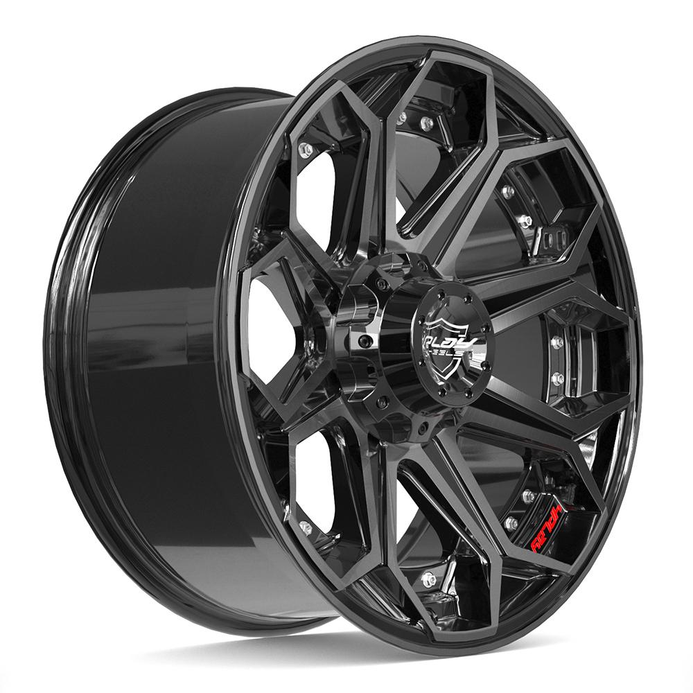 4PLAY 4P80R 20x9 6x135 + 6x139.7 0et Gloss Black Brushed with Tinted Clear Wheel - View 3