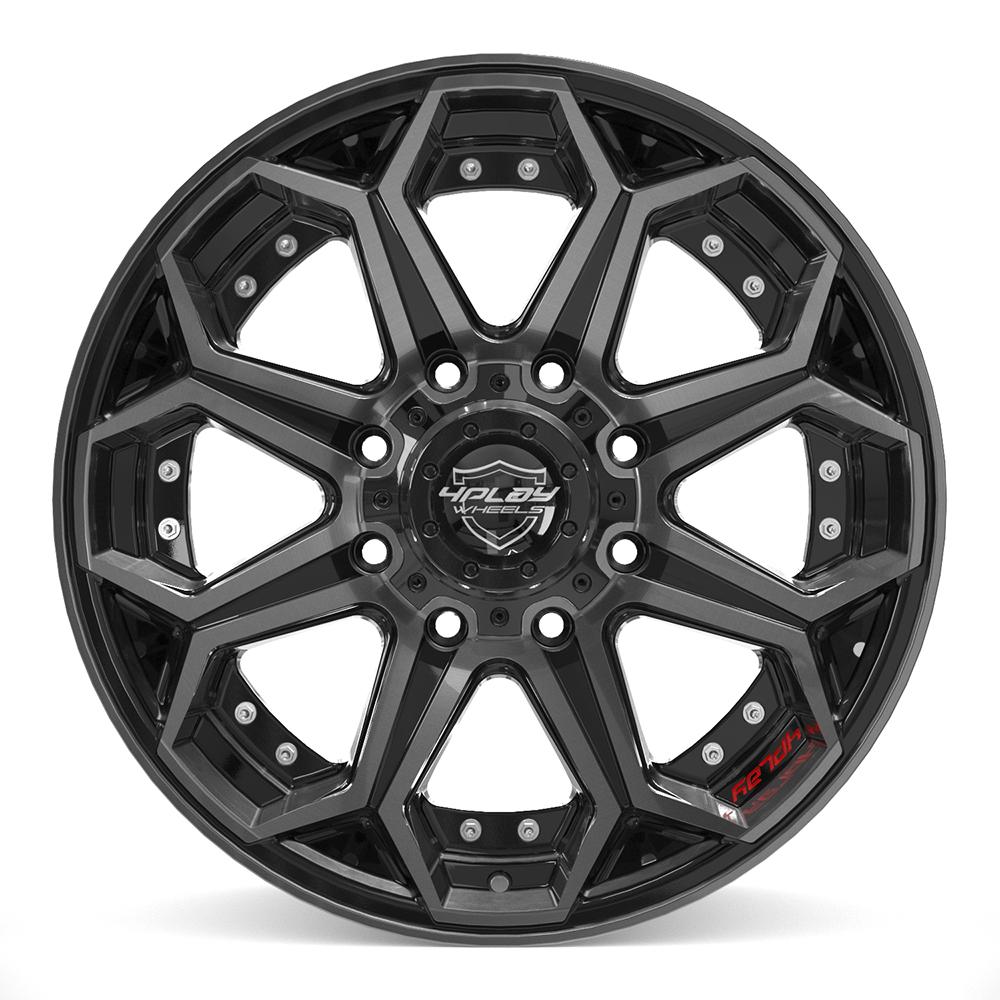 4PLAY 4P80R 20x9 8x170 0et Gloss Black Brushed with Tinted Clear Wheel - View 2
