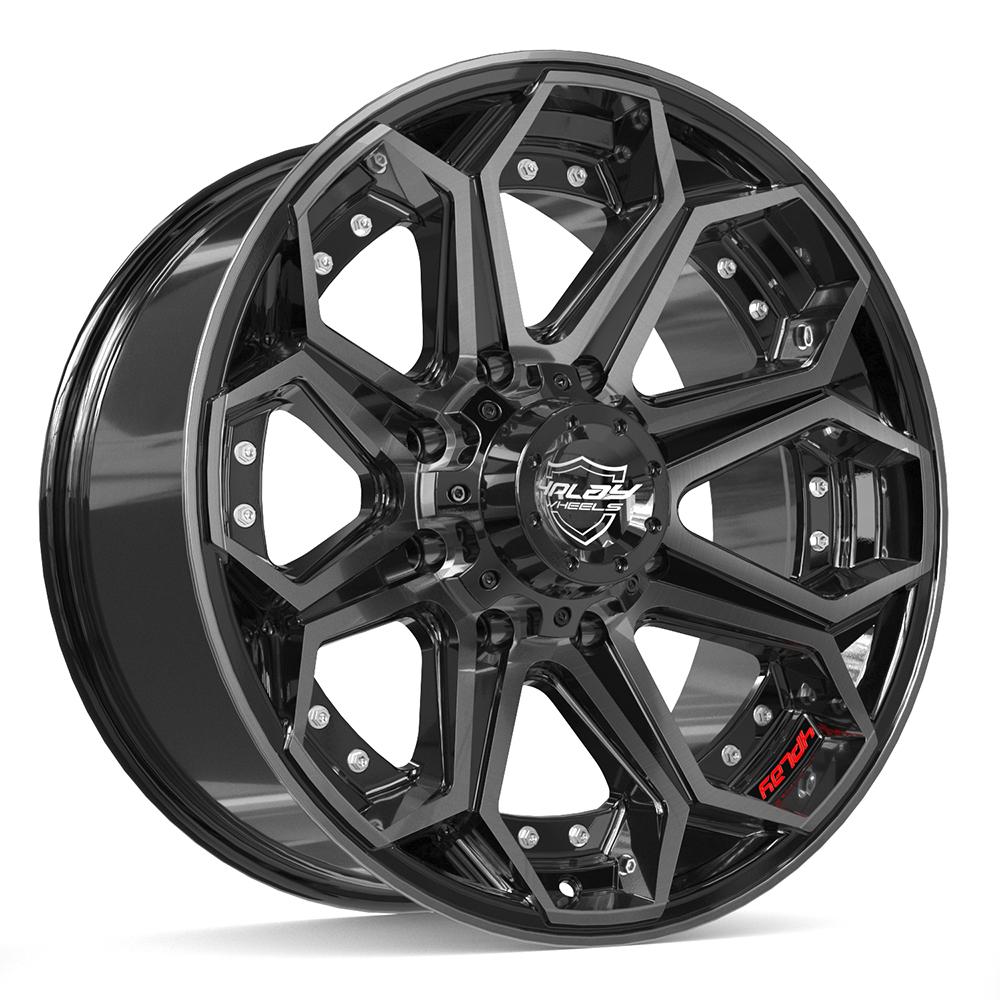 4PLAY 4P80R 20x9 8x170 0et Gloss Black Brushed with Tinted Clear Wheel